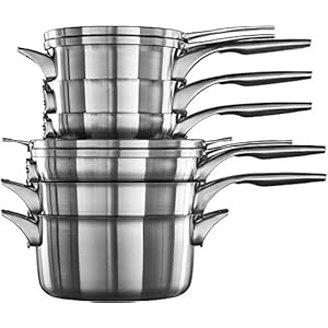 Calphalon Premier Space-Saving Stainless Steel Pots and Pans, 10-Piece Cookware Set
