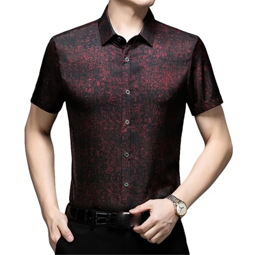 Chemise à manches courtes pour homme sans couture vêtement stretch été