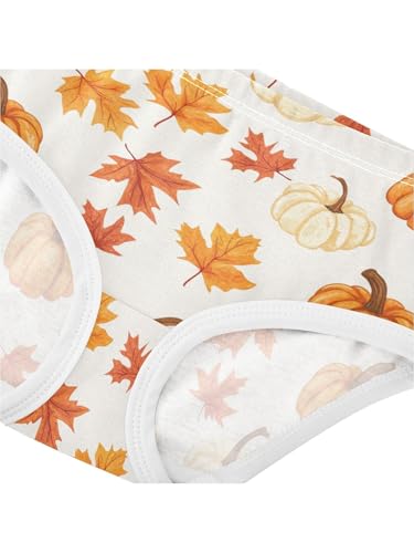 ZZKKO Farm Maple Leaves Pumpkins Girls Underwear Toddler Panties for Girls Comfort Brief Size 2T4