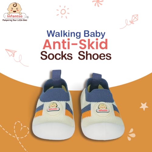 Image of Infantso Nano Stripe Anti-Skid Cotton Baby Socks Shoes