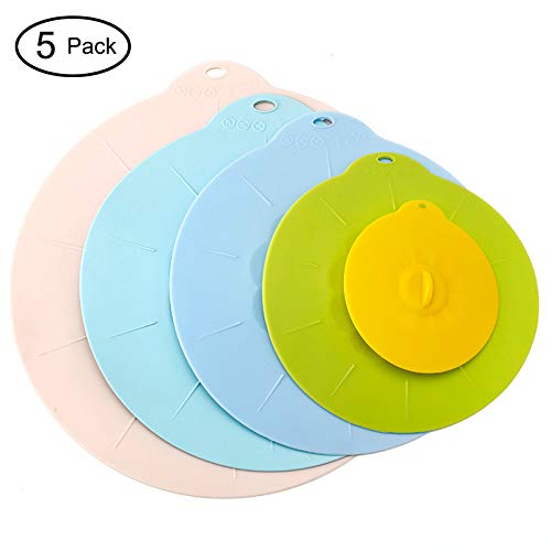 5 Pcs Heat Resistant Microwave Cover - Various Sizes Silicone lids for Bowls