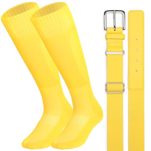 Image of Baseball Socks and Belt Combo for Youth Adult Softball Sock Belt for Boys and Girls