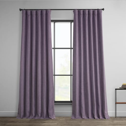 HPD Half Price Drapes Faux Linen Textured Room Darkening Curtains for Bedroom 108 Inches Long (1 Panel)