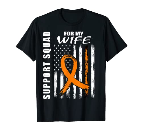 Wife Support Squad - Cadeaux de sensibilisation à la leucémie - Drapeau américain T-Shirt