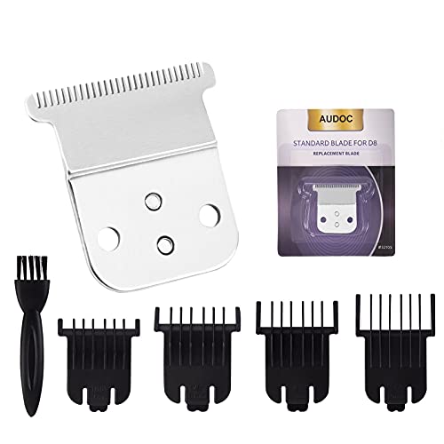 Professional SlimLine Pro Li Trimmer Replacement Blade Comfort Edge T-Blade Set Compatible with Andis Outliner Trimmer #32105 D-7 D-8,Ceramic blade + Sliver Steel Bladeï¼ˆSilver)