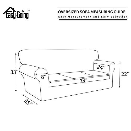 Image of Easy-Going Waterproof Oversized Couch Cover for Dogs 3 Cushion Sofa | 4 Pieces Stretch Sofa Slipcover for 3 Separate Cushion Couch Leakproof Furniture Protector for Kids, Pets Wine