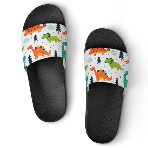 Chaussons de maison rigolos claquettes dinosaure colorées pour moments cocooning