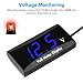 DC 12V Car Digital Voltmeter Gauge, Waterproof LED Display Motorcycle Voltmeter Power Energy Volt Meter Gauge for Trailer Camper Boat Marine Vehicle Caravan Car Battery Voltage Monitor (Blue)