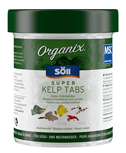 Söll 81938 Organix Super Kelp Tabs, 130 ml - Zierfischfutter für Süß- und Meerwasserfische - Bodenfuttertabletten