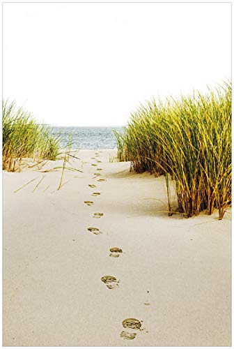Wallario Poster - Spuren im Sand- Fußspuren durch die Düne zum Meer in Premiumqualität, Größe: 61 x 91,5 cm (Maxiposter) Wallario Poster - Spuren im Sand- Fußspuren durch die Düne zum Meer in Premiumqualität, Größe: 61 x 91,5 cm (Maxiposter)