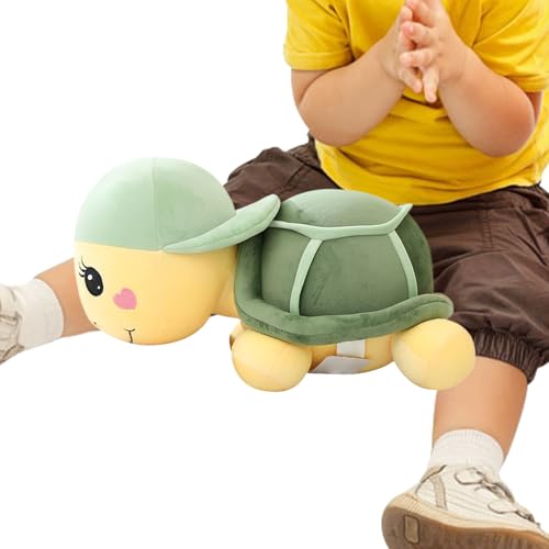 Peluche tortuga – Diseño lindo de tortuga, estilo de figura de peluche suave, detalle de accesorio de sombrero, pieza de decoración de dormitorio temático de playa, idea de regalo