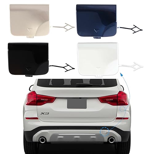 CZShiYue Rear Bumper Tow Hook Cover Towing Eye Cap for BMW X3 G01 G08 2018 2019 2020 51127498525 (Black, Right Passenger Side)