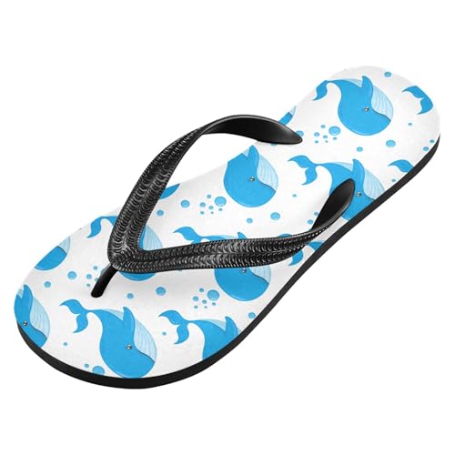 Burbuja Blue Whales Flip Flops for Women Men, Soft Thong Sandals Rubber Slippers for Pool Beach Essentials2