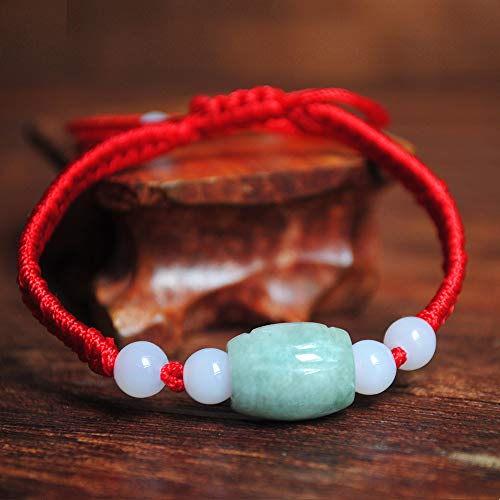 YONYou 3pcs Handmade Tibetan Buddhist Lucky Jade Braid Red Rope Bracelet Protection Amulet Bangles3