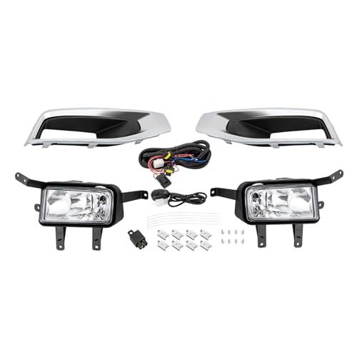 Fronimo Fog Light Kit Compatible with GMC Yukon 2015-2018 Pair Fog Lights with Wire Harness Switch Chrome Bezel Left Right 25883246/25883245 / 23180589/23180590