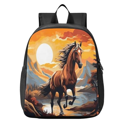 Horse Kids Backpack Preschool Toddler Bookbag for Girls Boys Mini Kindergarten School Bags S