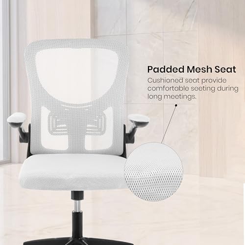 Image of Casa Copenhagen White Black | Mid Back Imported Mesh Fabric Boss Office Chair | Y Design Ergonomic Back Support | 2D Aero Design Adjustable Armrests | Synchro Tilt Lock Mechanism | Adjustable Lumbar