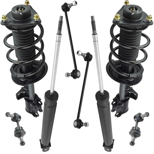 Image of TRQ Front and Rear Suspension Kit Complete Strut & Coil Spring Assembly Shock Absorber Sway Bar Stabilizer Link Compatible with 2010-2013 Hyundai Tucson 2011-2013 Kia Sportage