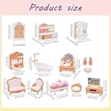 32 Pcs Doll House Furniture Set, Miniature 1:12 Scale Mini Dolls House Furniture with Kitchen, Dining Room, Living Room, Bedroom, Bathroom for Playhouse Toy - Image 2
