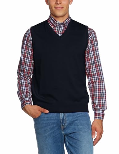 Maerz Herren Pullunder 460000, Gr. 54, Blau (399)