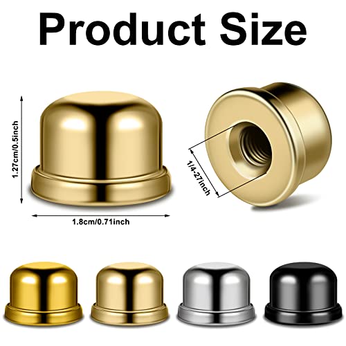 8 Pieces Lamp Finial Knob Lamp Accessories 1/2 Inch Tall Lamp Finials Plated Steel Finials Tapped 1/4-27 For Lamp Harp Tops (Gold, Silver, Black, Bronze) #TOP1
