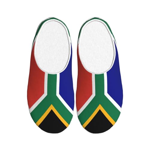 Cozy South African flag print Slippers Indoor and Outdoor Fuzzy House Shoes Anti-Skid Sole Gifts for Women Indoor Scuff