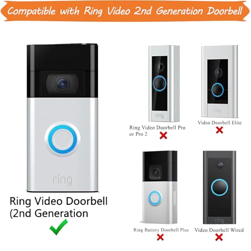 honecumi Silikonhülle für Ring Video Doorbell 2. Gen (2020) – Wetterfeste Schutzhülle mit UV-Schutz, Schwarz, Einfache Montage, IP65 Staub- & Wasserdicht – Kompatibel mit Ring Battery Doorbell 2 Gen