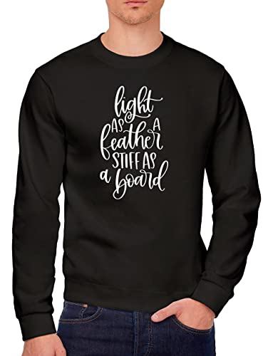 HotScamp Light as a Feather Stiff as a Board Sweat-shirt pour jeunes et hommes, Noir , L