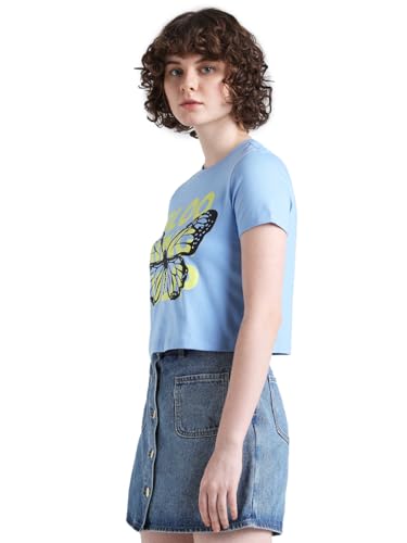 Image of ONLY Typography Printed Pure Cotton T-Shirt