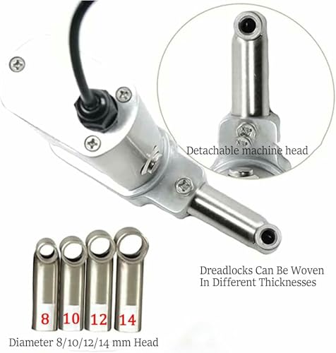 Máquina de rastas eléctrica para crear trenzas de crochet de 6 a 16 mm de forma fácil 7