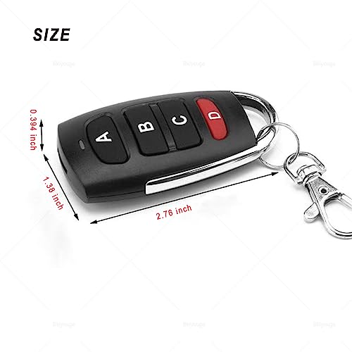 Universal Duplicator Garage Door Remote, 433.92 Mhz for Gate Replacement Electric Gate, Cloning Remote Control Keychain (4 PCS) - Image 2