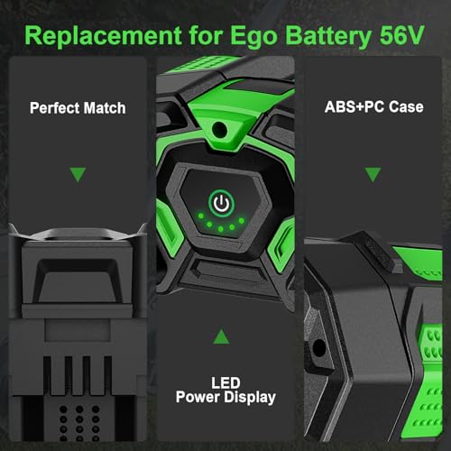 Image of TOMAPEX 56V 5.0Ah Upgraded 2Pack Battery Replacement for EGO 56V Battery,5000mAh Rechargeable Battery Compatible with EGO 56 Volt Power Tools BA5600T, BA1400T, BA4200T, BA4200, BA2240, BA2800, BA1400