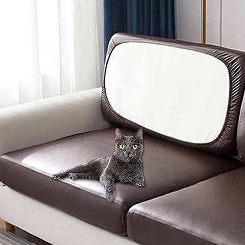 KingMSPG Funda de sofá de alta elasticidad, impermeable, de piel sintética, con banda elástica, todo incluido, protector de sofá de 2/3/4 plazas (grande de 3 asientos, marrón) Cover