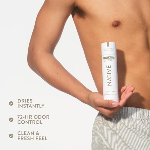 Native Whole Body Deodorant Spray for Women and Men, Sandalwood & Shea Butter Scent, Aluminum-Free, 72-Hour Odor Protection for Entire Body, Contains Plant-Based Ingredients, No Parabens, 3.5 oz - image 7