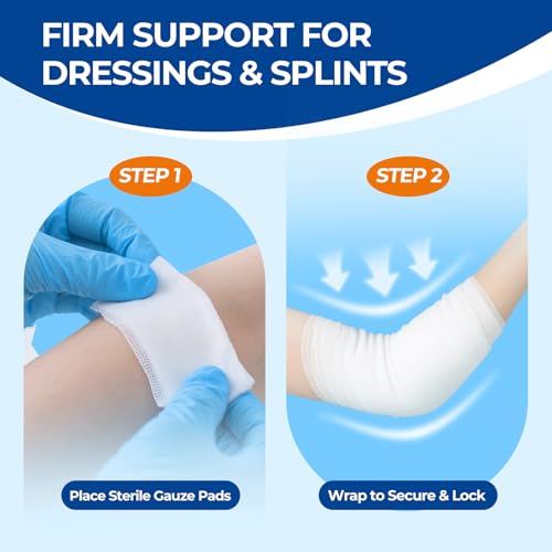 Image of Sterile Gauze Rolls, 2in x 4.1 Yards, 50 Pack Conforming Stretch Gauze Bandage, Firm Support for Dressings and Splints, Latex-Free First Aid Supplies Individually Wrapped with Bonus Tape