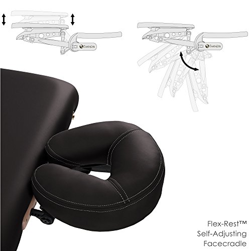 Image of EARTHLITE Portable Massage Table Package AVALON - Reiki Endplate, Premium Flex-Rest Face Cradle & Strata Cushion, Carry Case (30 inchx73 inch)