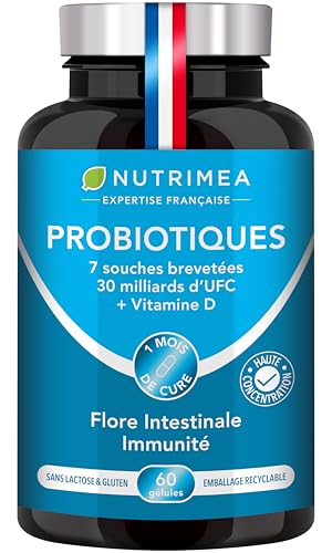 PROBIOTIQUE FLORE INTESTINALE - Complexe Ferments Lactiques avec Vitamine D...
