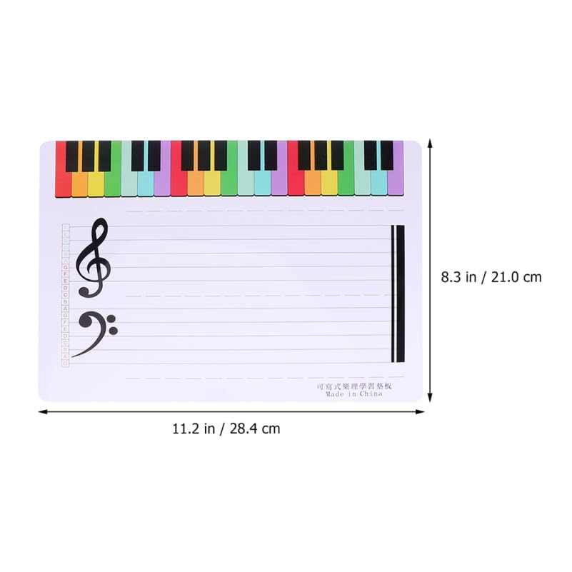 SEWACC Beginner's Practice Tool Erasable Stave Whiteboard Music Education Aid, Assorted Color, 28.40X21.00X0.10CM - Image 4
