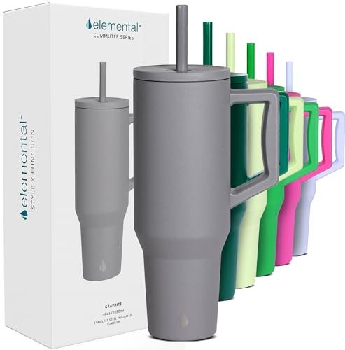 Image of Elemental Spill Proof 40oz Insulated Tumbler with Handle & Straw Travel Mug