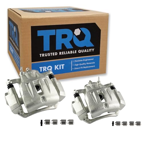 Image of TRQ Front Brake Caliper Set Zinc Coated Brackets Compatible with 2001-2007 Toyota Highlander 2006 Lexus RX400h