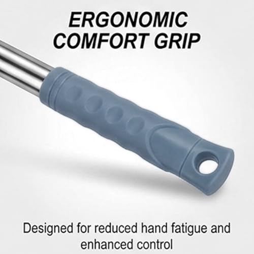 Image of New Spin Mop Stick Rod Only Mop with Stick | Spinning Mop Stick with Stainless Steel Handle & 1 Microfiber Refills | Adjustable Heavy Duty Mop Rod for Floor Cleaning (Grey)