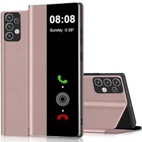 Étui à rabat Samsung Galaxy A53 Croazhi rose en cuir