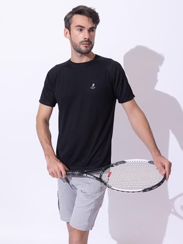 Image of Men's DRI FIT Sports Tshirt /SWEATPROOF /Anti Microbial /Extra Stretch /for Pickleball, Gym, Training, Badminton, Cricket, Tennis, Yoga, Golf (All Sports) All Colours & Sizes, Full & Half Sleeves