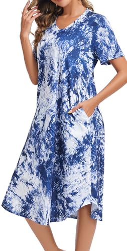 Image of Kabento Womens Short Sleeve Long Nightgowns Sleepwear