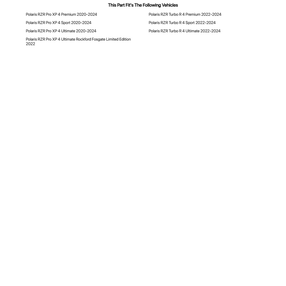 Tusk UTV Polycarb Rear Window Clear - Scratch Resistant - With Speaker Cut Outs For POLARIS RZR Pro XP 4 Premium 2020-2022