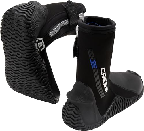 Cressi Unisex-Adult Korsor Semi-Rigid Sole Boots 3mm Stiefel mit halbstarrer Sohle zum Tauchen, Schwarz, S