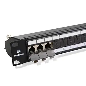 [UL Listed] Cable Matters Rackmount or Wallmount 24-Port Cat6a Shielded RJ45 Patch Panel with Jack Shutter