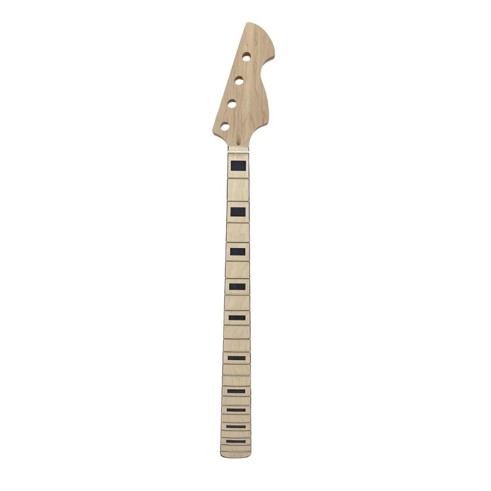 Yinfente Manico per chitarra basso 22 tasti 34 pollici Acero tastiera chitarra Intarsio a blocchi DIY Chitarra Intarsio a blocchi (Tastiera in Acero)