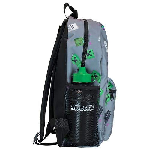 Minecraft Backpack and Lunch Bag Set for Boys | Creeper Pencil Case and Kids Water Bottle | 4 Piece Backpacks Sets for School4
