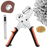 ＨＹＣＤＩＹＴＳ ハトメパンチ 10mm アイレットプライヤー 穴あけ工具 ハトメ 穴あけパンチ 手持ち丸型 パンチプライヤー アルミ製 アイレットリング500組入 手芸 DIY 家庭用の小物